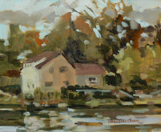 Across The Pond, Uxbridge   -   oils/canvas   (8 x 10)