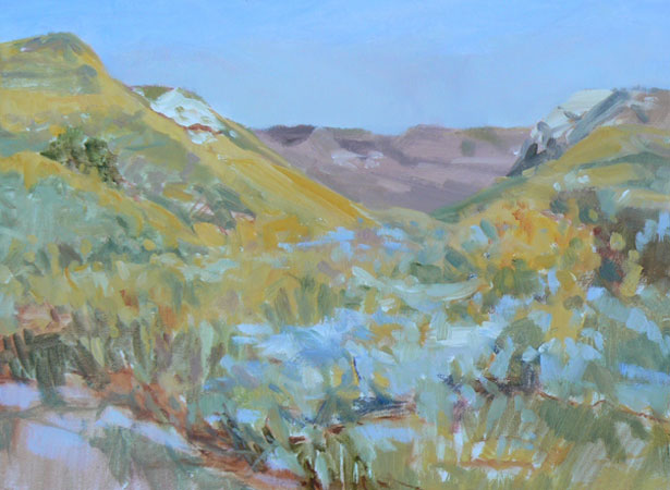 Blue Sage, Gold Grasses, Eastend, SK   -   oils/canvas   (10 x 12)