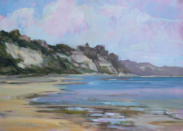 Bluffs And Shoreline   -   oils/canvas   (18 x 24)