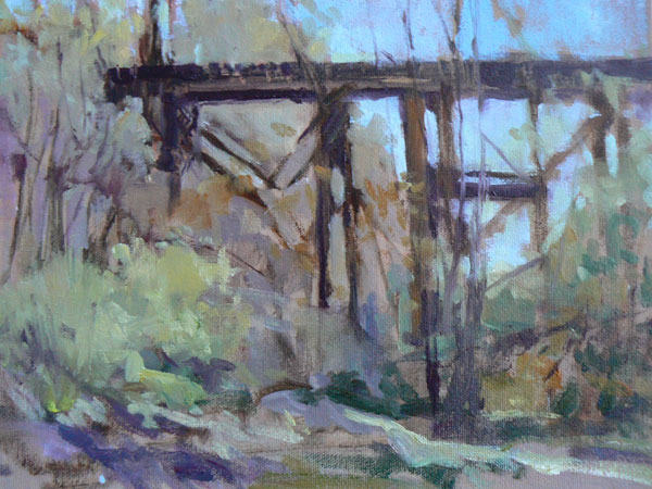 Rail Bridge, Wilket Creek   -   oils/canvas   (10 x 12)